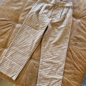 Kids Checkered Tan Casual Pants